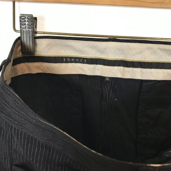 Womens Size 10 10x34 Theory Pinstripe Stretch Cotton Dress Pants - Picture 2 of 3